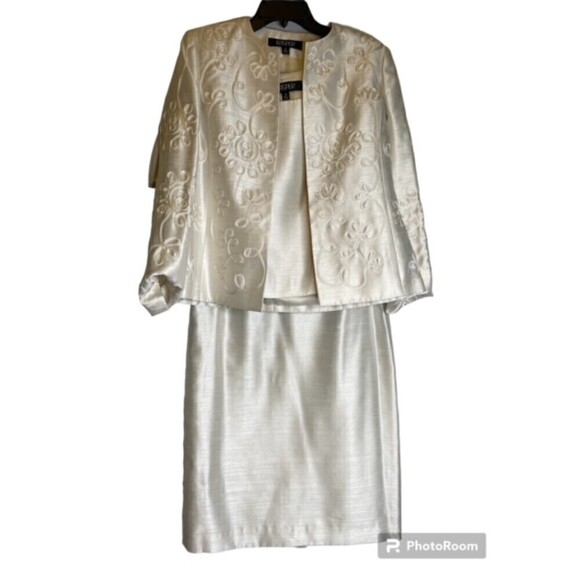 Kasper Off White 3 Pc Skirt Suit Sz 6Formal Business Career EUC